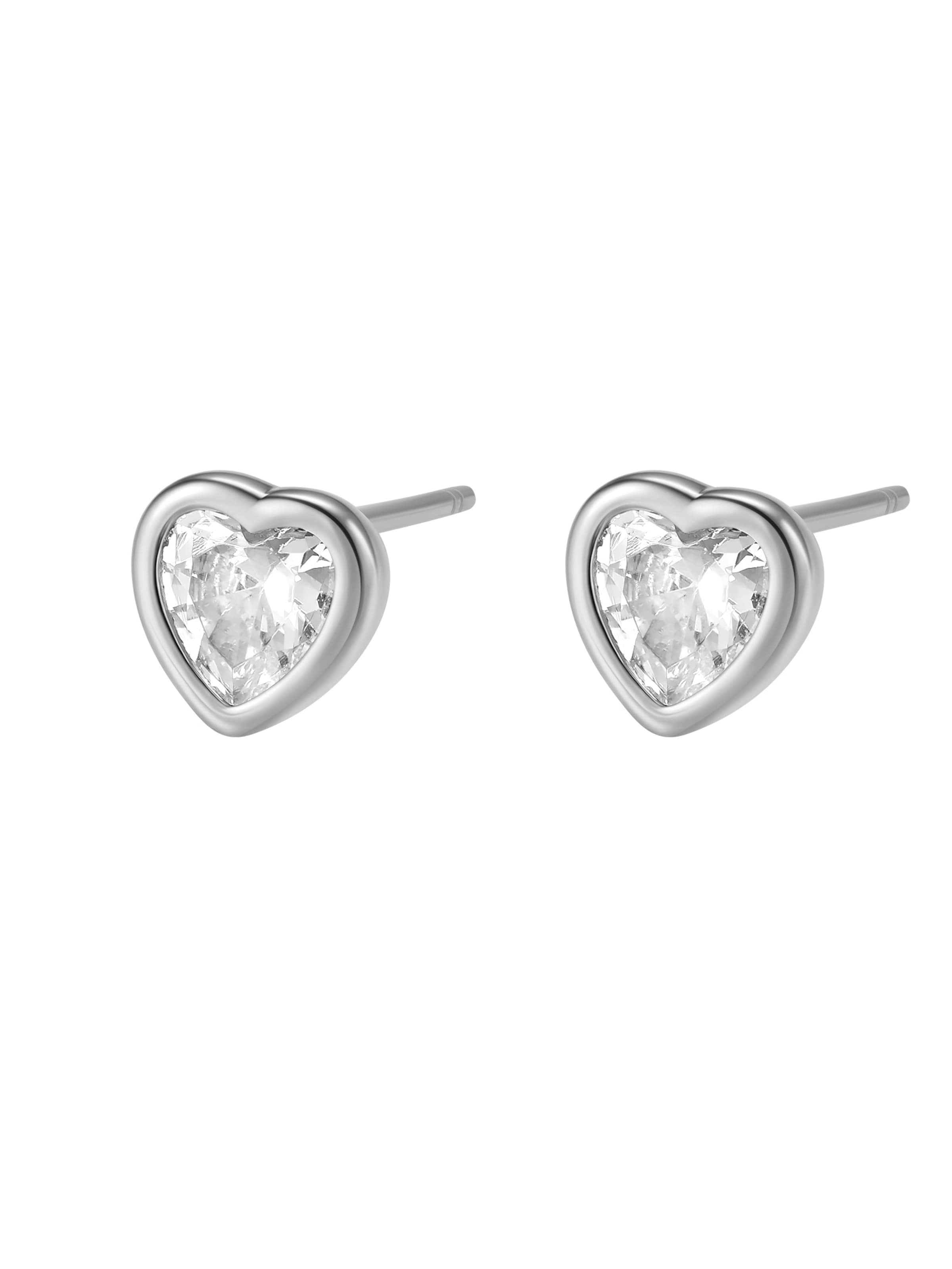 Orecchini 'Crystal Love' di Hey Happiness in argento: frontale