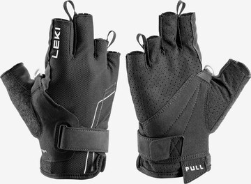 LEKI Athletic Gloves in Black: front