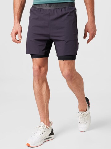 Superdry Regular Workout Pants 'Train' in Grey: front