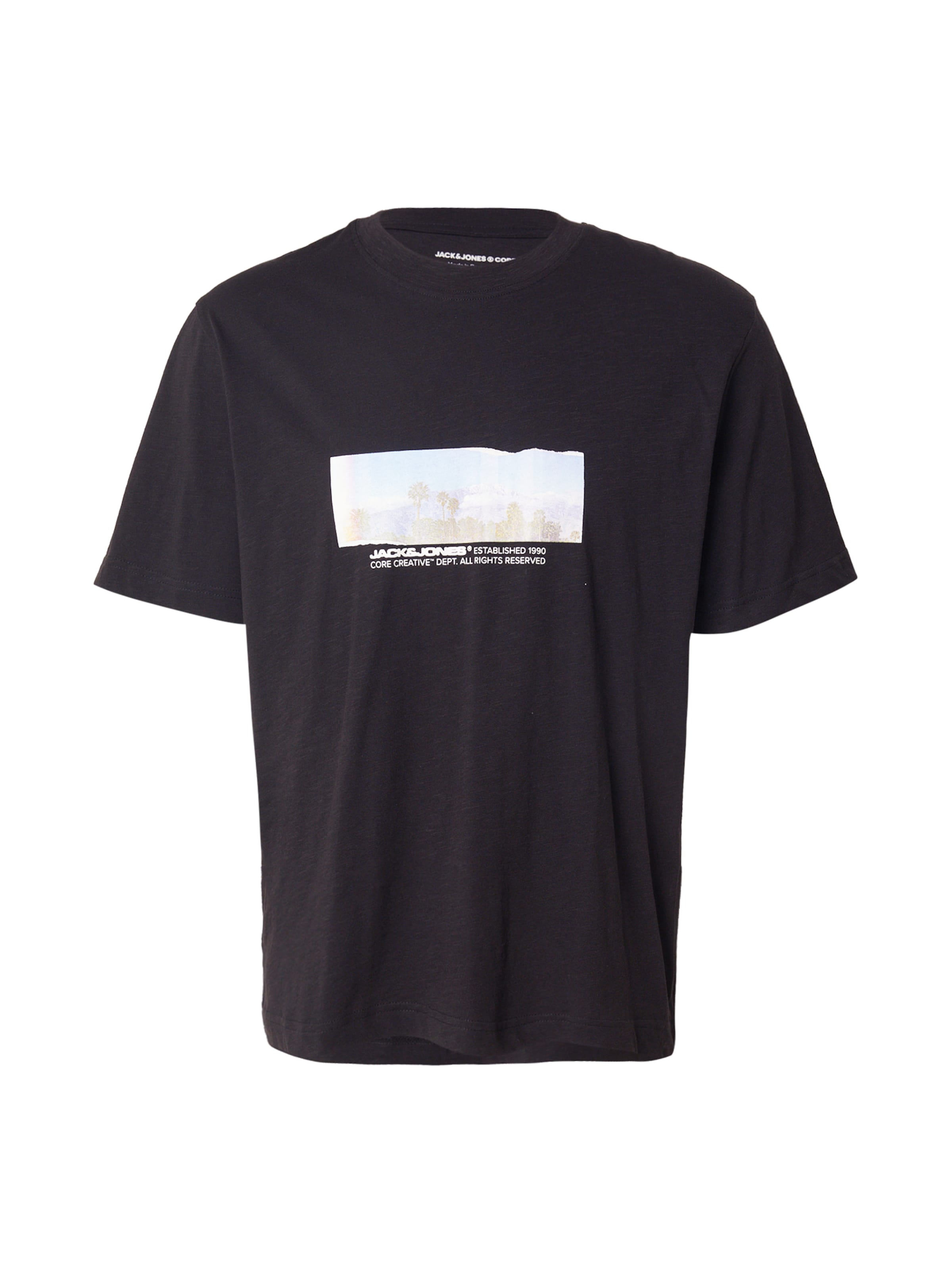 JACK & JONES Tričko 'JCOSAGO' - modrosivá / čierna / biela, Produkt