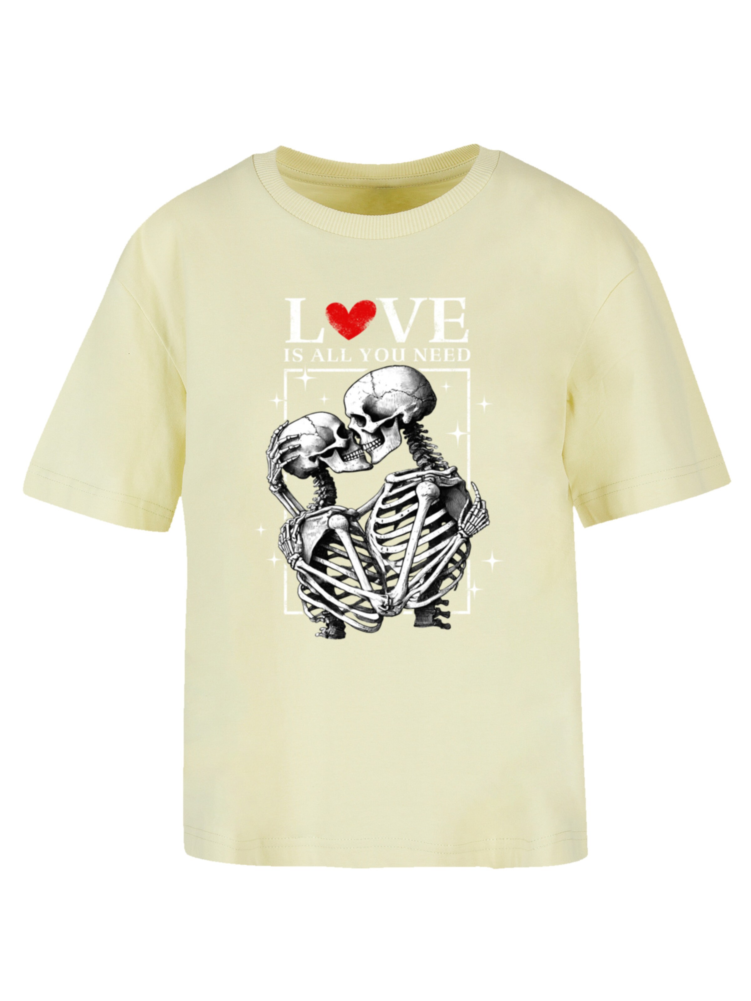 F4NT4STIC T-Shirt 'Love Is All You Need' in Gelb: Vorderseite