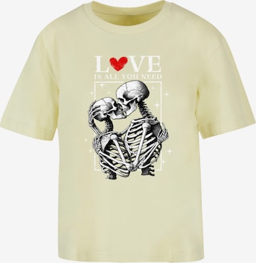 F4NT4STIC T-Shirt 'Love Is All You Need' in Gelb: Vorderseite