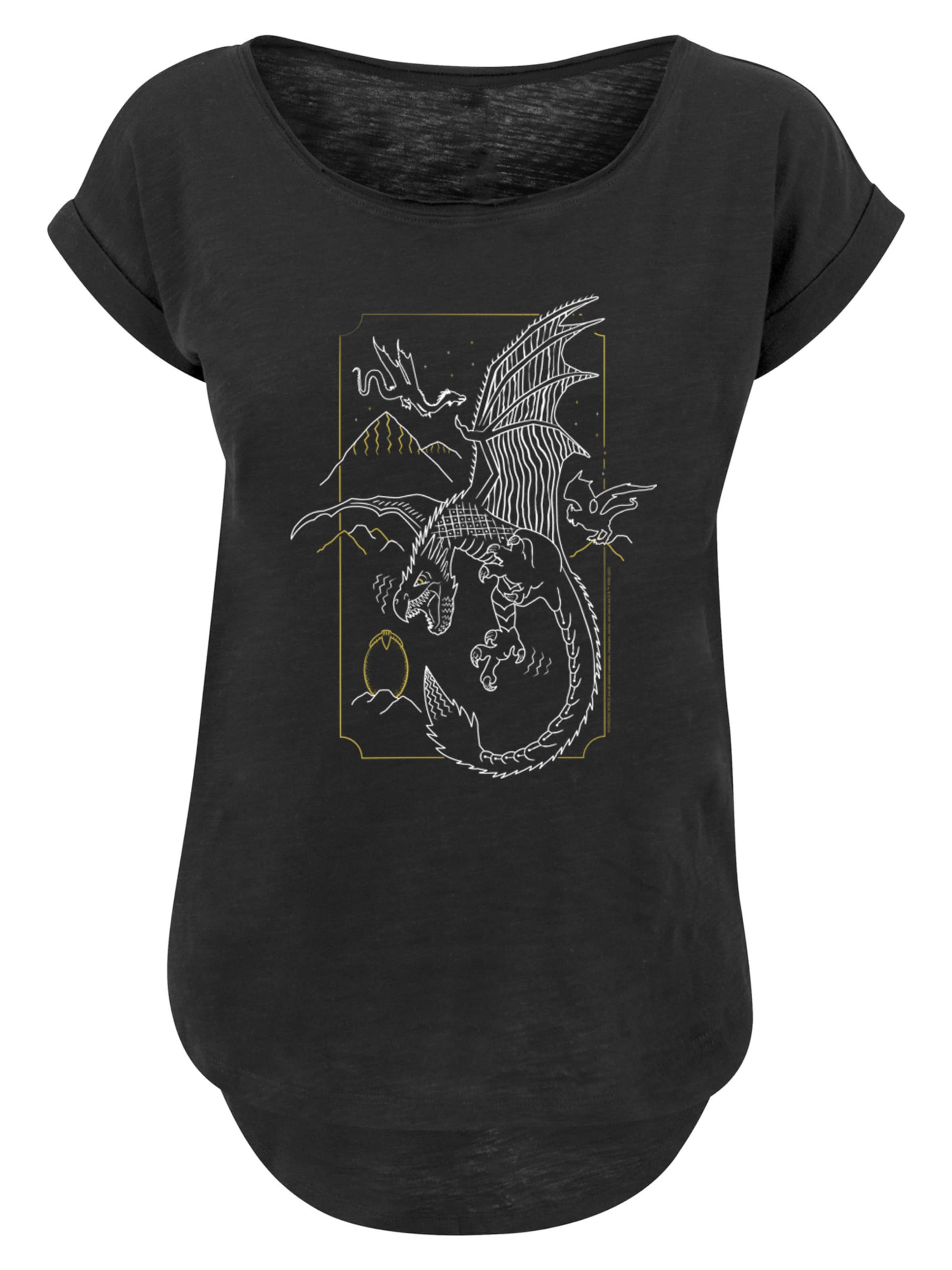 F4NT4STIC Shirt 'Harry Potter Dragon' in gelb / schwarz / weiß, Produktansicht
