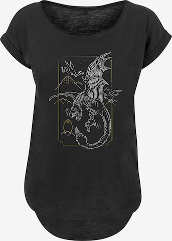 F4NT4STIC Shirt 'Harry Potter Dragon' in Zwart: voorkant