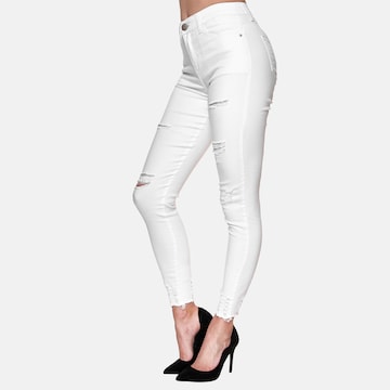Coupe slim Jean Elara en blanc