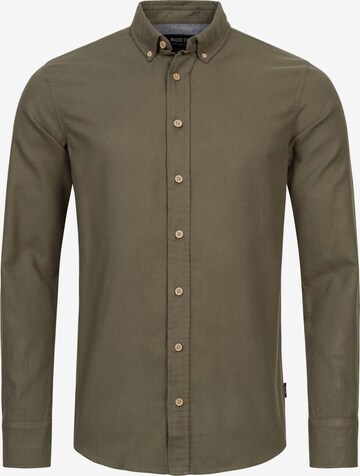 INDICODE JEANS Regular fit Button Up Shirt 'Riverside' in Green: front