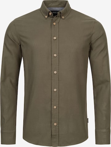 Coupe regular Chemise 'Riverside' INDICODE JEANS en vert : devant