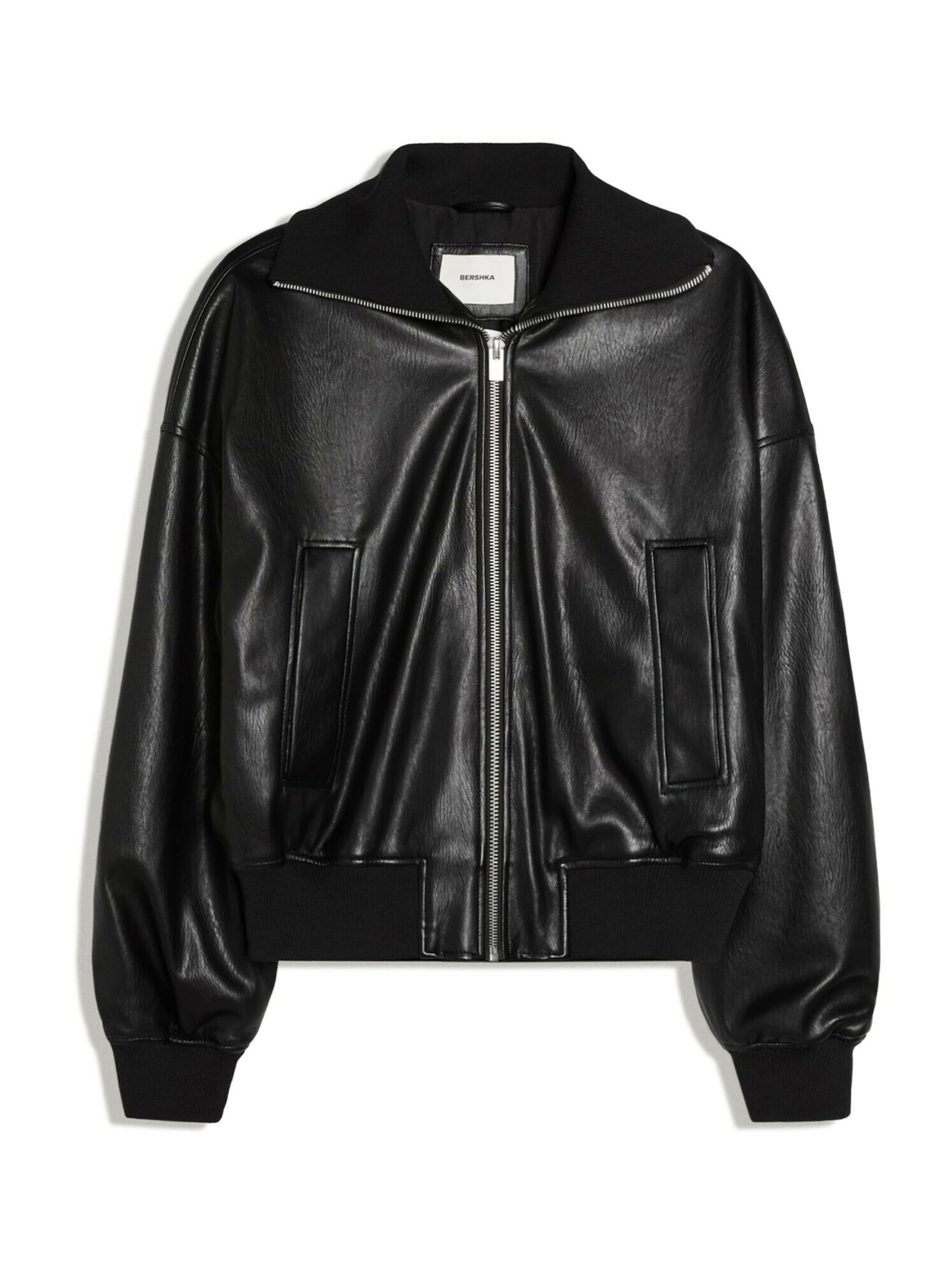 Geacă de primăvară-toamnă de la Bershka pe negru: față