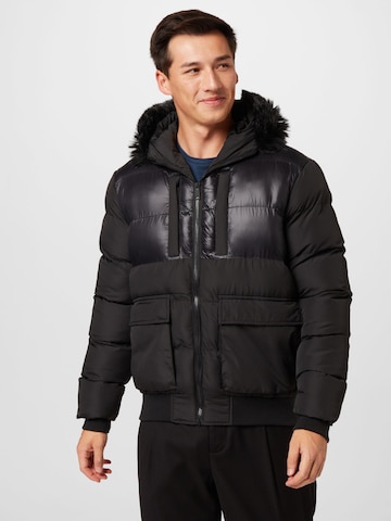 BRAVE SOUL Winter Jacket 'JOEY' in Black: front