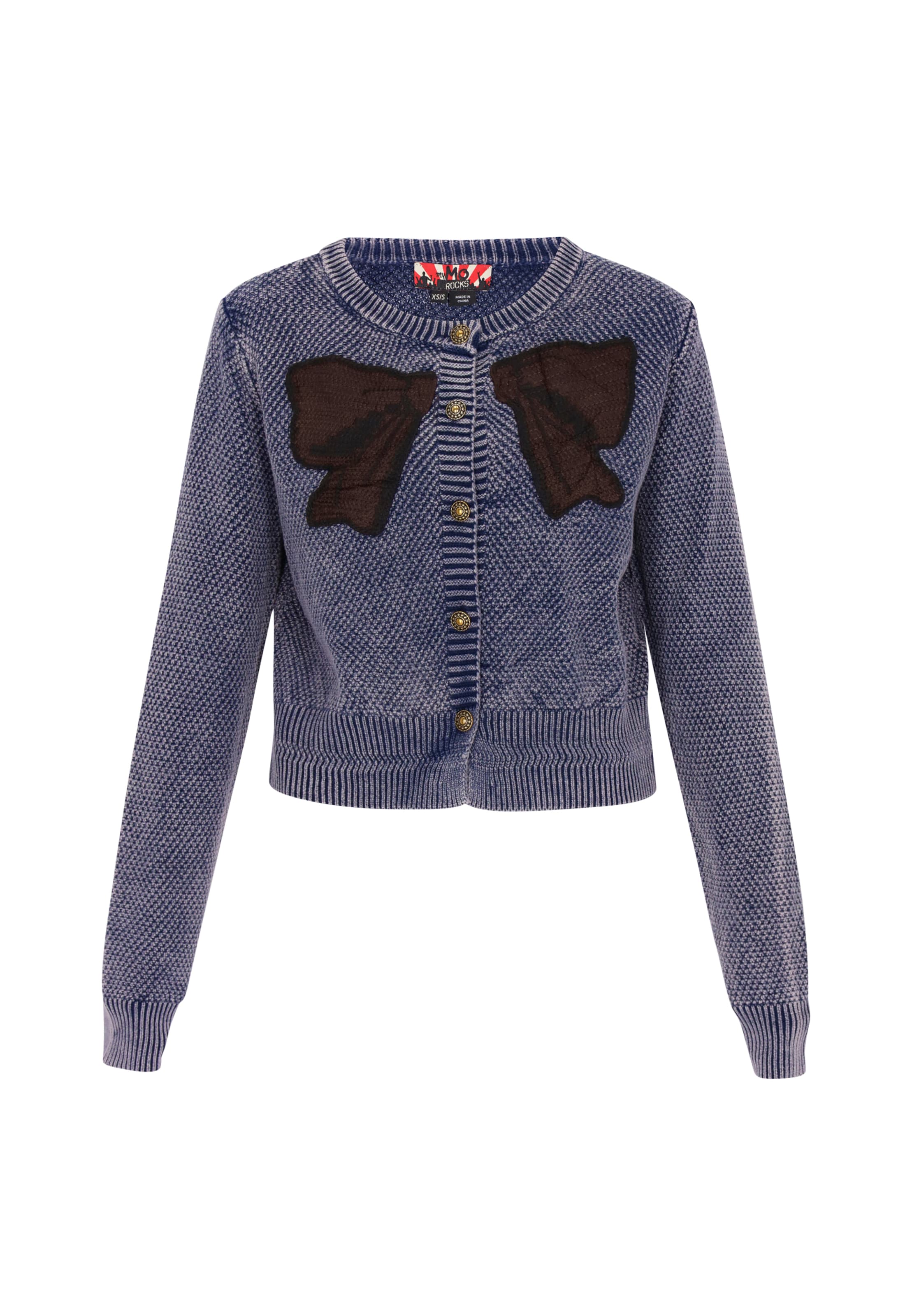 myMo ROCKS Πλεκτή ζακέτα σε μπλε: μπροστά