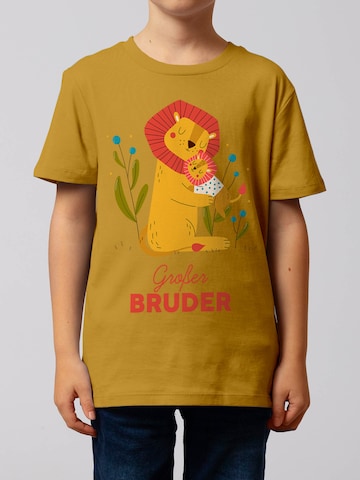 watabout.kids Shirt 'Löwen Großer Bruder' in Geel