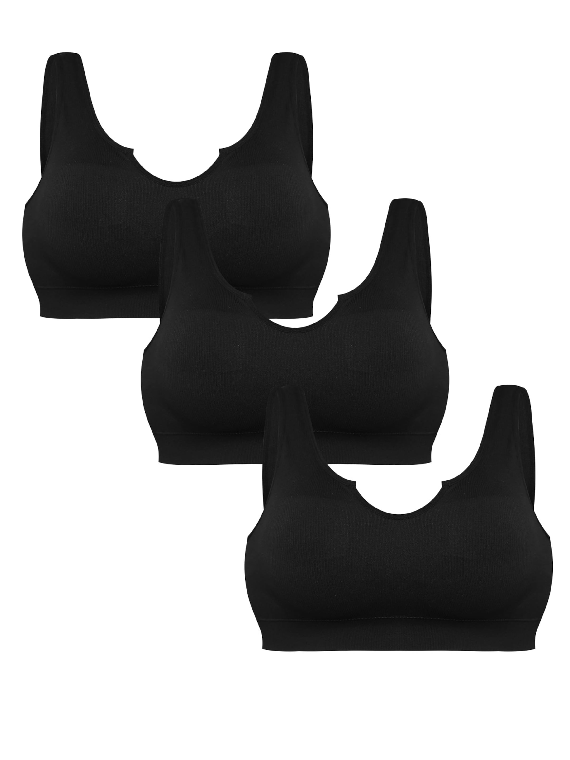 Push-up Soutien-gorge de sport 'Medium Support Plus Size' MEETWEE en noir : devant