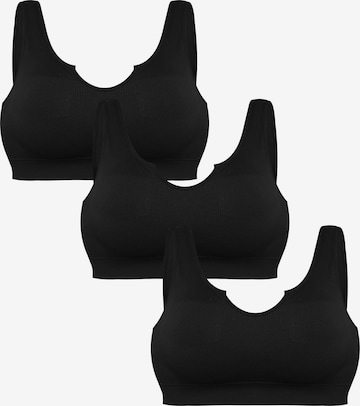 Push-up Soutien-gorge de sport 'Medium Support Plus Size' MEETWEE en noir : devant