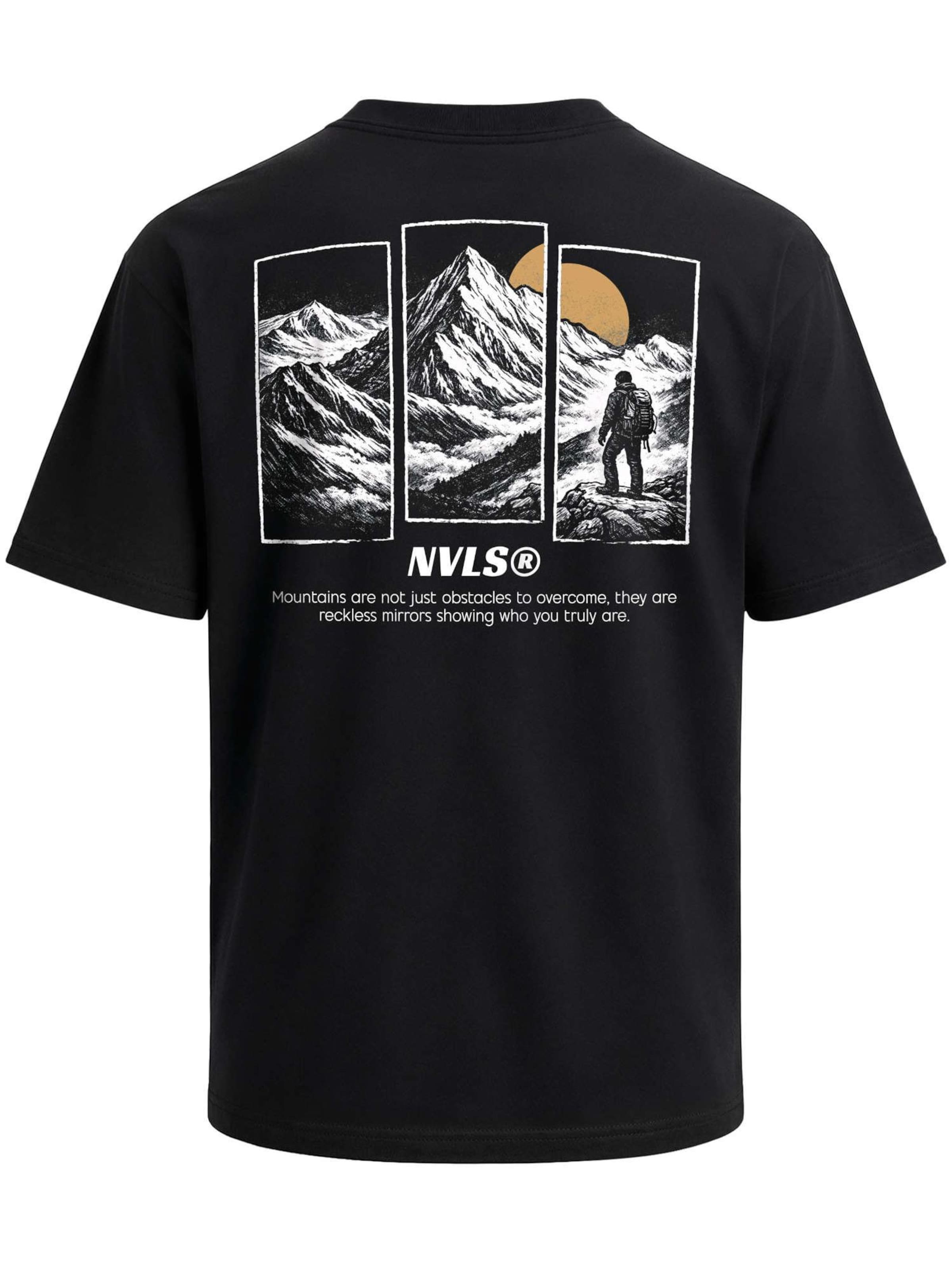 Neverless Shirt 'Mountain Wanderer' in Black: front