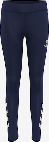 Hummel Skinny Workout Pants in Blue: front