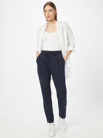 Fransa Tapered Pleat-Front Pants in Blue