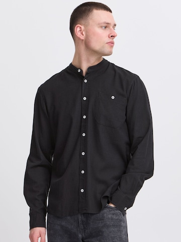 BLEND Regular Fit Langarmhemd ' BHBobby Shirt mandarin ' in Schwarz