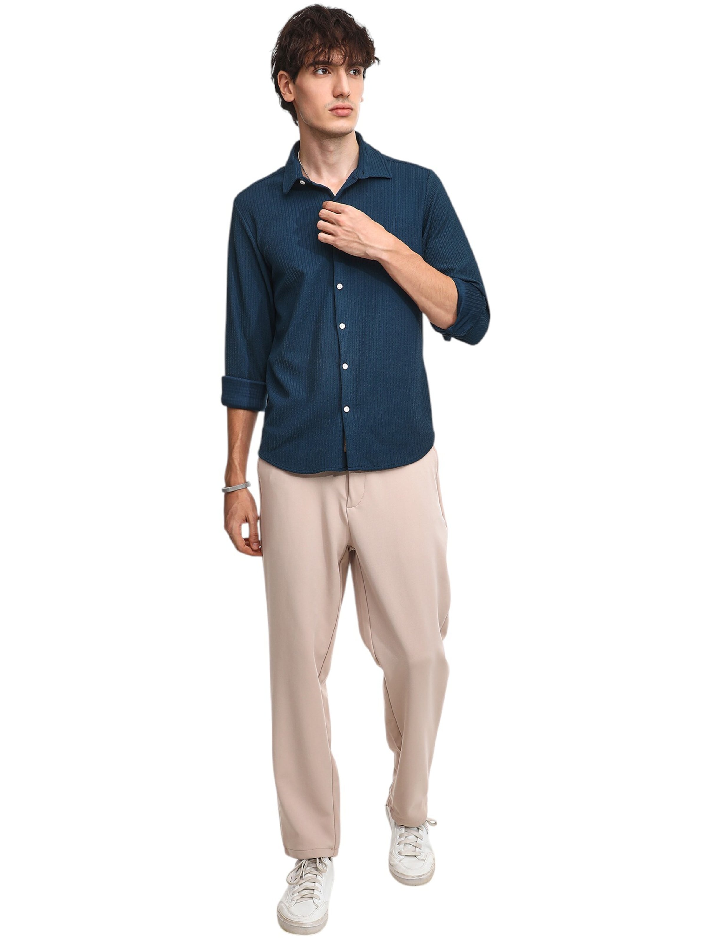 Campus Sutra Rovný strih Košeľa 'Tierra' - Modrá