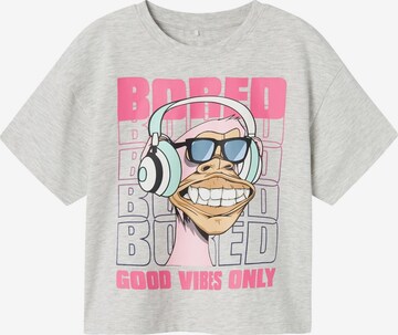 NAME IT Shirt 'Bored Ape' in Grijs: voorkant