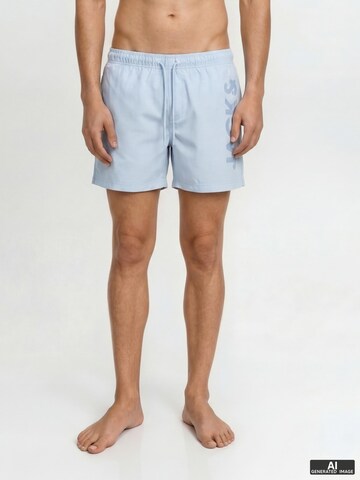 JACK & JONES Swimming shorts 'Jack & Jones Heren Zwemshort JPSTMAUI WAVE Logo Effen' in Blue