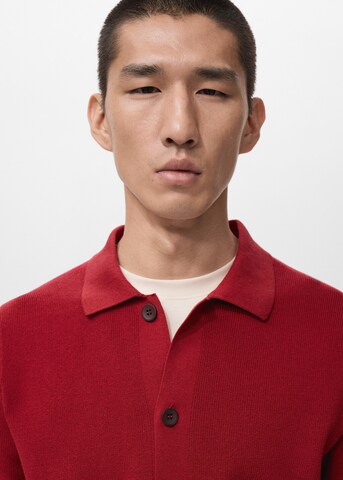 MANGO MAN Regular Fit Strickjacke 'Lino-H' in Rot