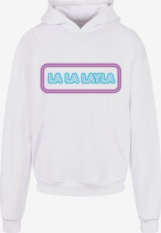 Merchcode Sweatshirt 'La La Layla' in Wit: voorkant