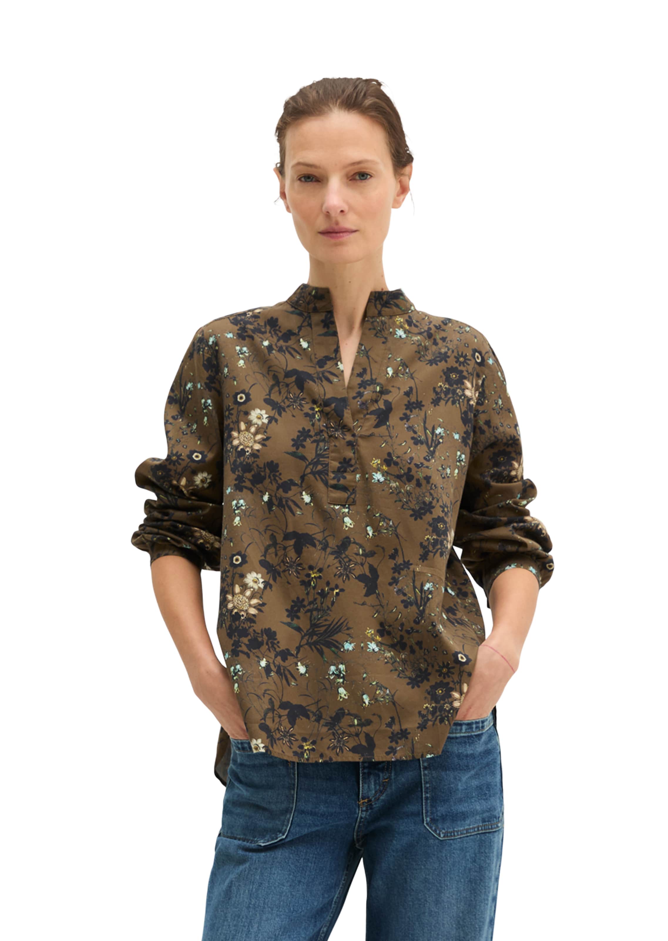 Marc O'Polo Blouse in Bruin: voorkant