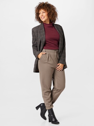 Coupe slim Pantalon à pince 'POPTRASH' ONLY Curve en gris