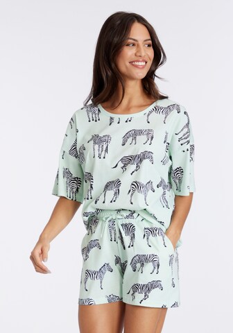 VIVANCE Short Pajama Set 'Dreams' in Green: front