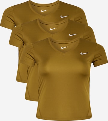 T-shirt fonctionnel NIKE en marron : devant