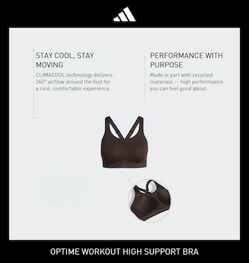 Bustino Reggiseno sportivo 'Optime' di ADIDAS PERFORMANCE in marrone