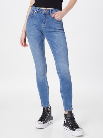 PULZ Jeans Skinny Džíny 'EMMA' – modrá: přední strana