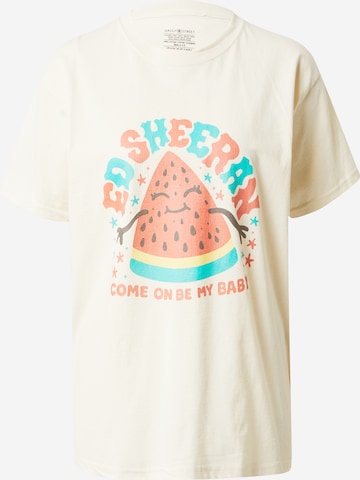 Daisy Street T-Shirt 'ED SHEERAN' in Beige: predná strana
