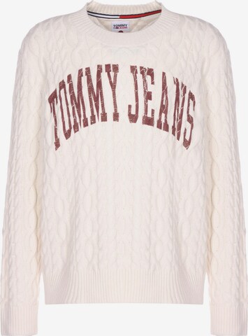Pull-over 'Collegiate' Tommy Jeans en beige : devant