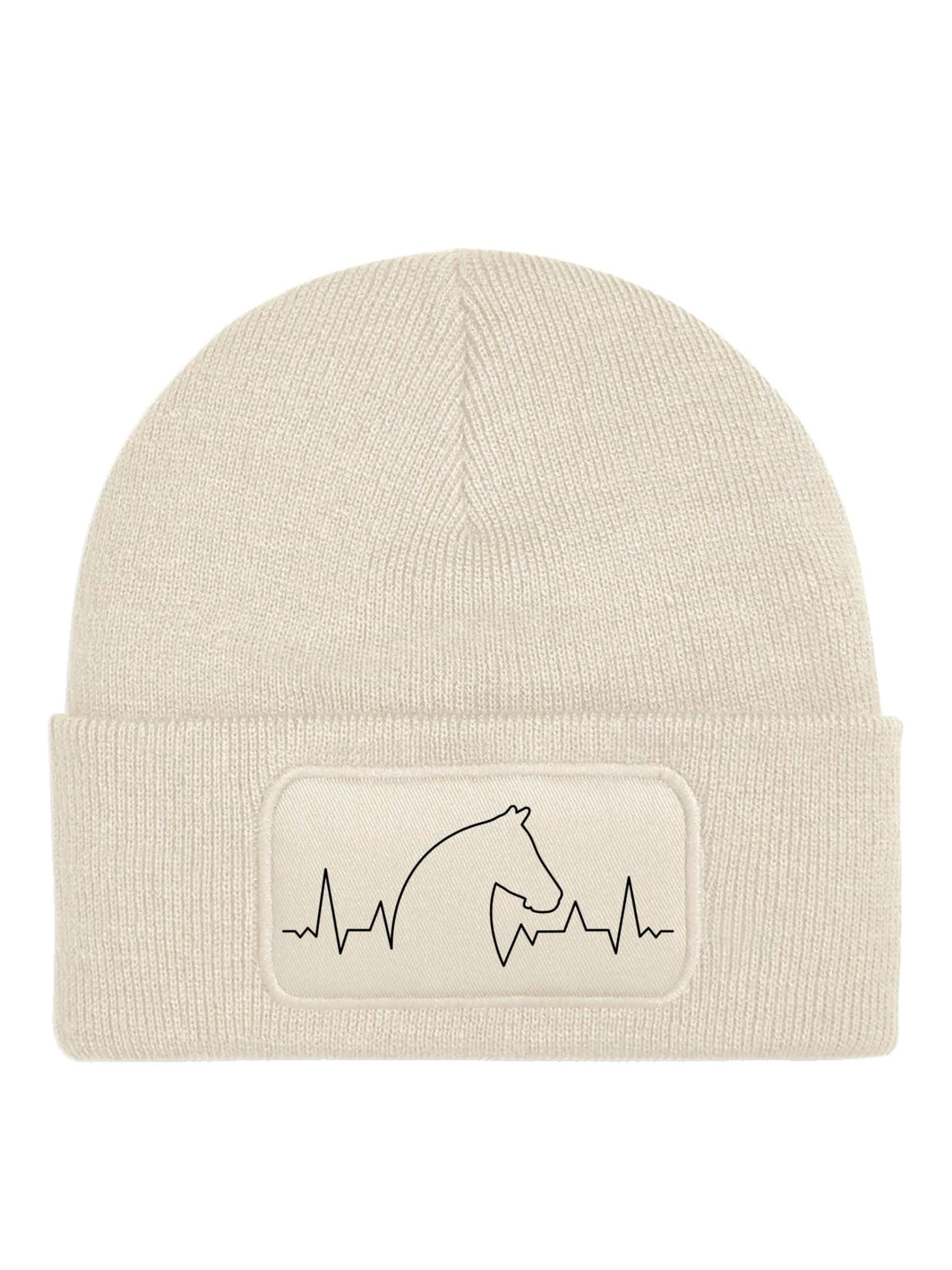 Youth Designz Beanie 'Heartbeat Pferd' in Beige: front