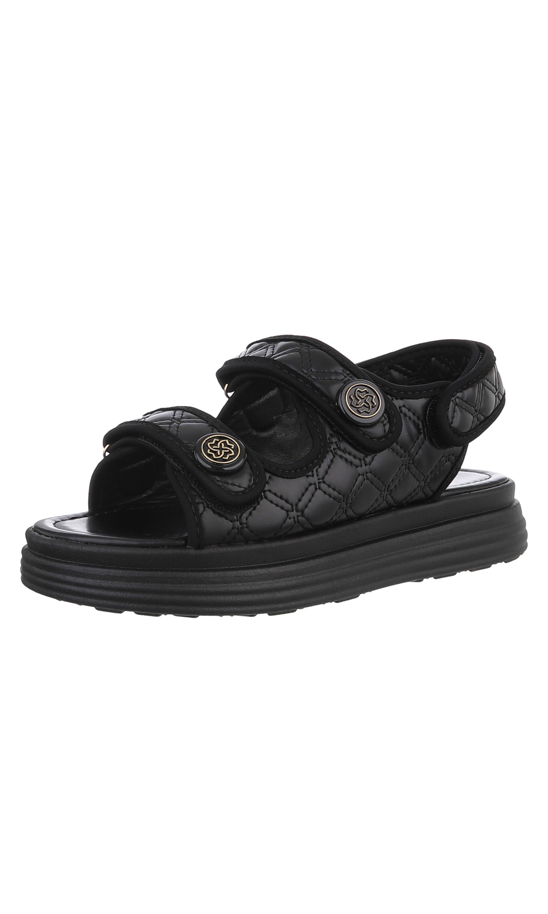 Ital-Design Strap Sandals in Black: front