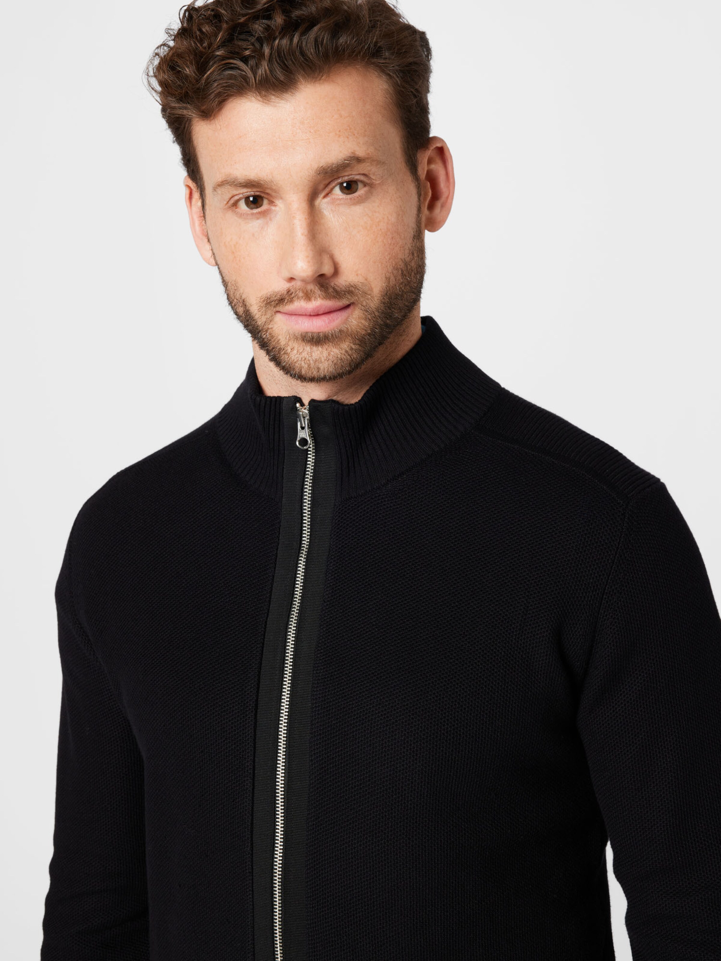 Männer Große Größen s.Oliver Strickjacke in Schwarz - AG54796 Männer Große Größen s.Oliver Strickjacke in Schwarz - AG54796