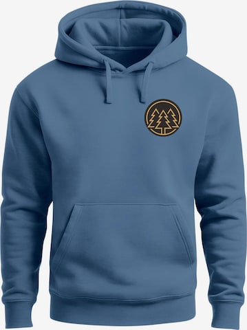 Neverless Sweatshirt 'Bäume Badge' in Blau: Vorderseite