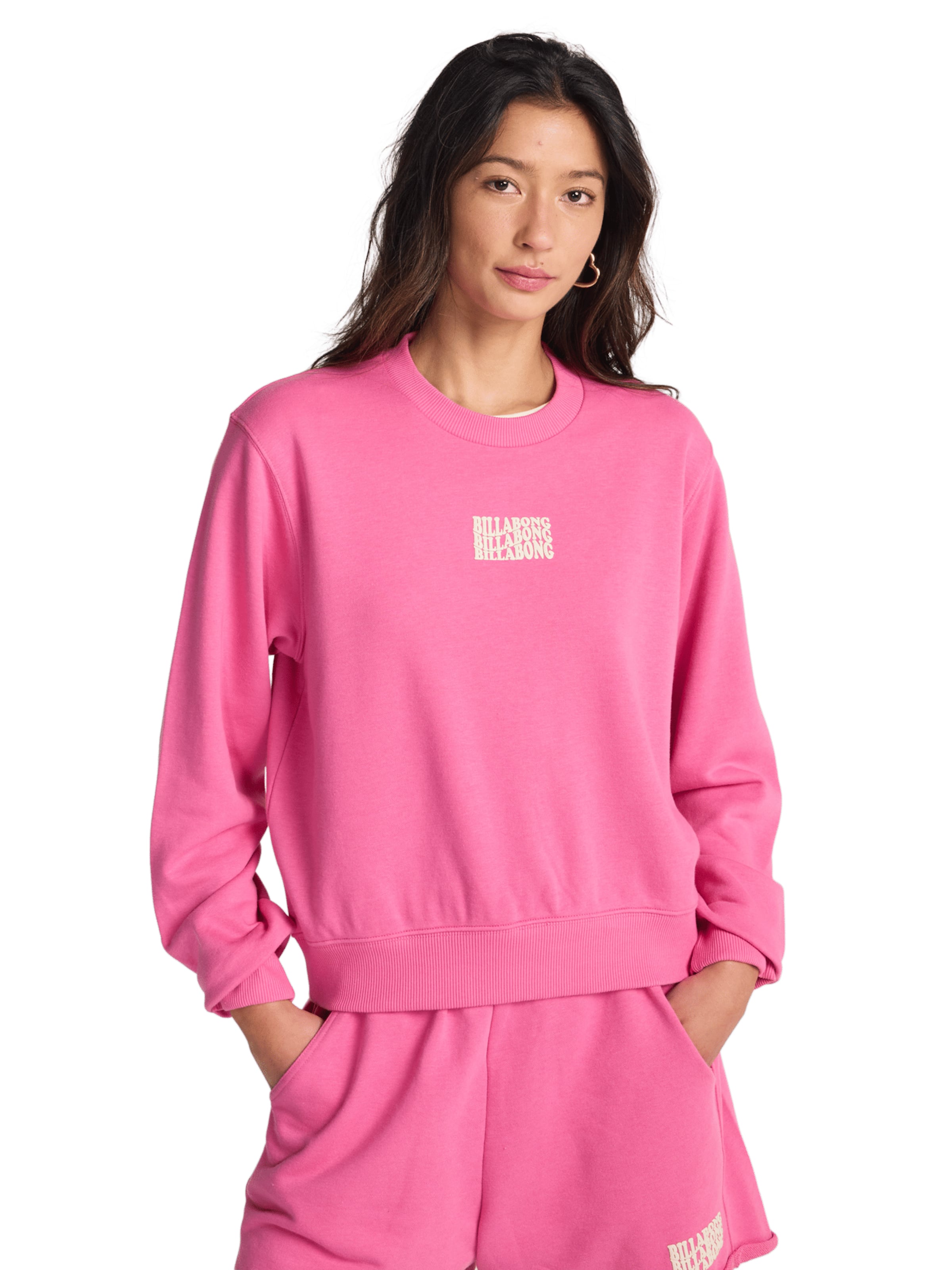 BILLABONG Sweatshirt 'Family Tree' in Pink: front