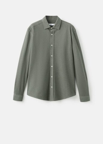MANGO MAN Regular fit Button Up Shirt 'Pique' in Green