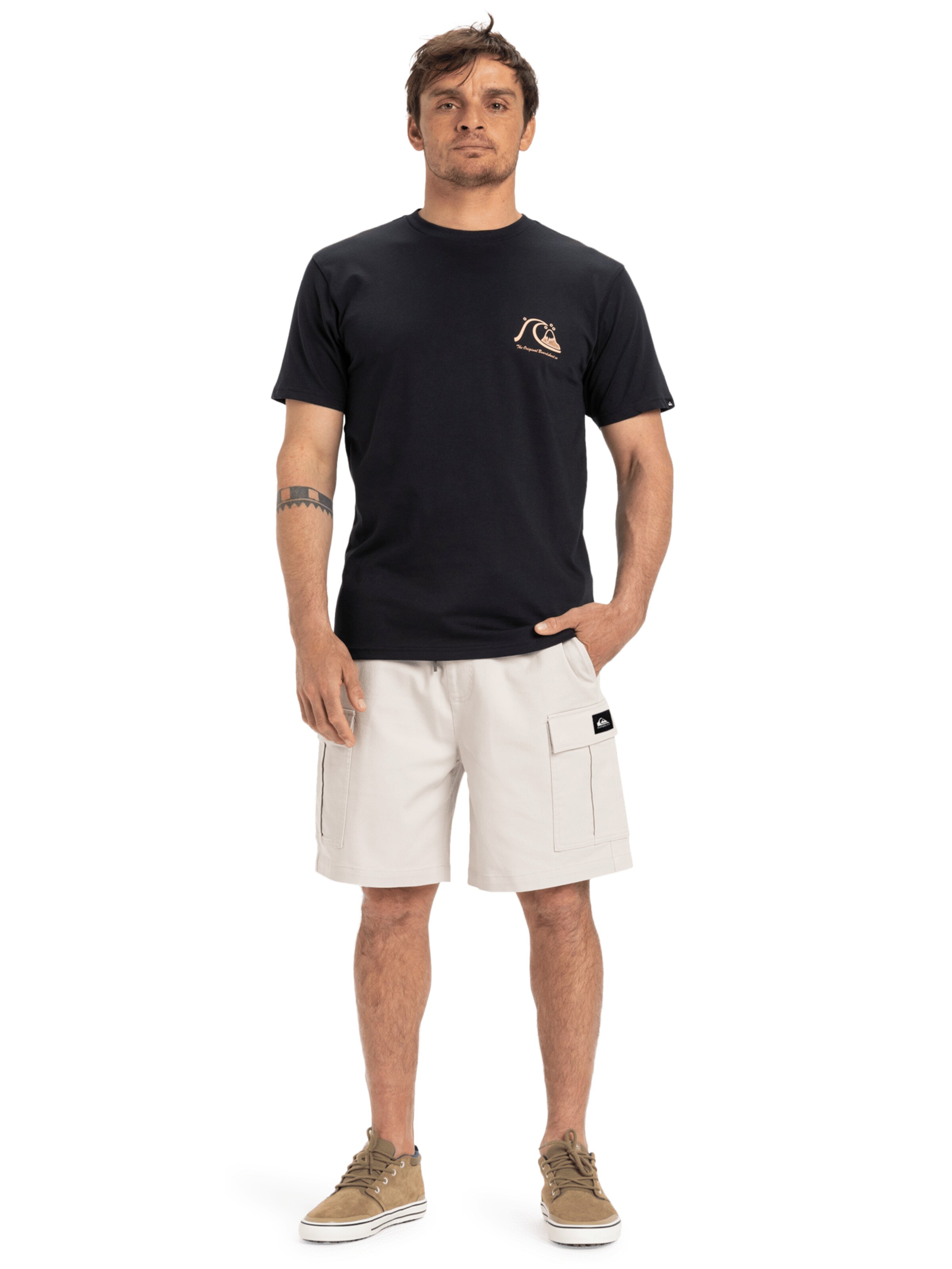 QUIKSILVER Loose fit Cargo trousers 'Taxer 19' in Beige