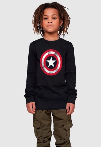 ABSOLUTE CULT Shirt 'Avengers - Captain America Distressed Shield' in Black: front