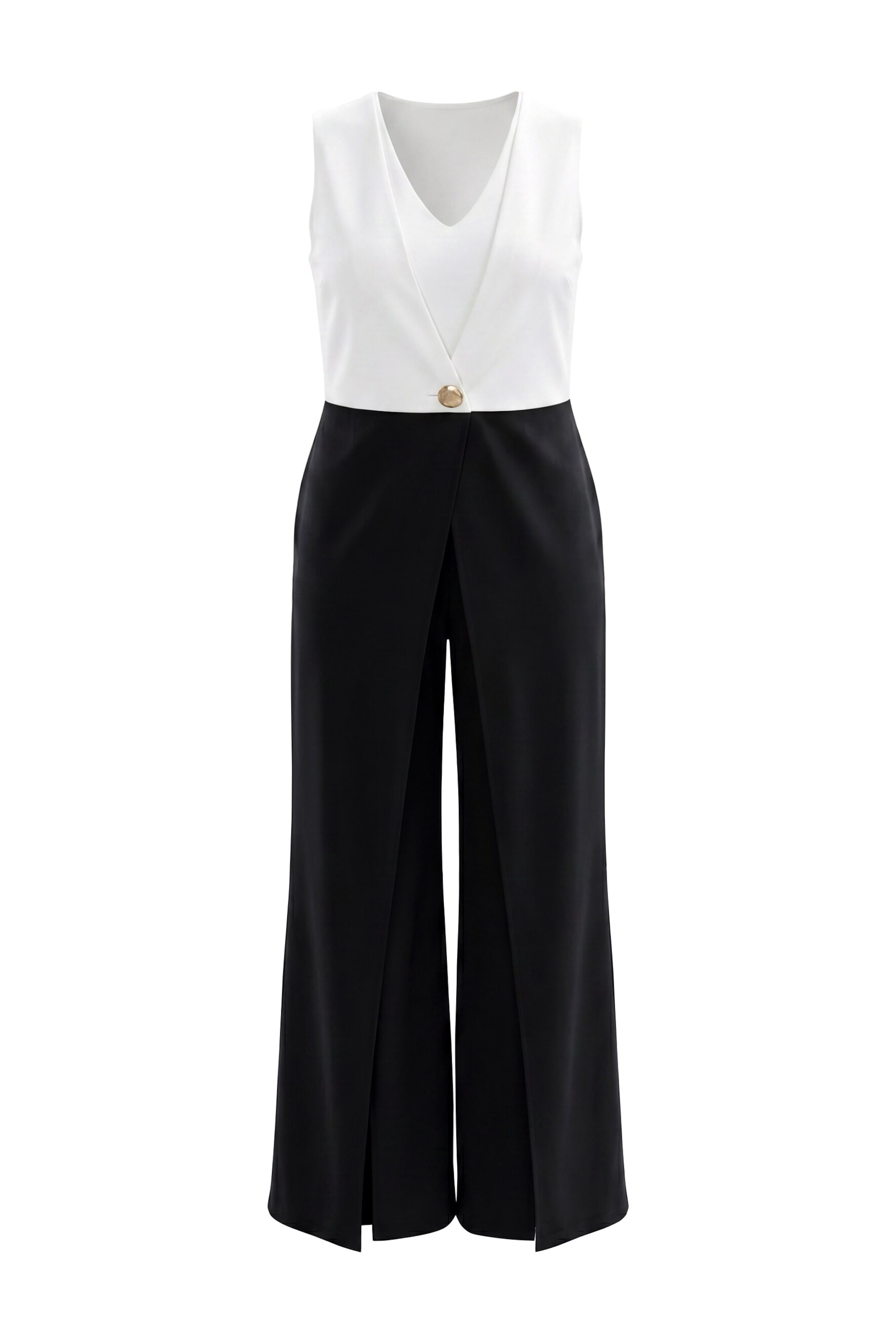 Ulla Popken Jumpsuit in Zwart: voorkant