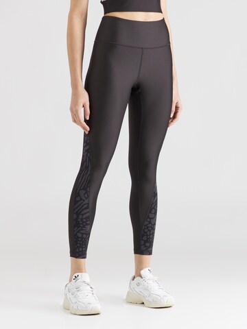 PUMA Skinny Workout Pants in Black: front