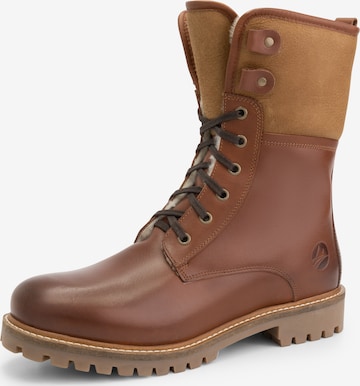 Travelin Lace-Up Boots 'Holm' in Brown: front