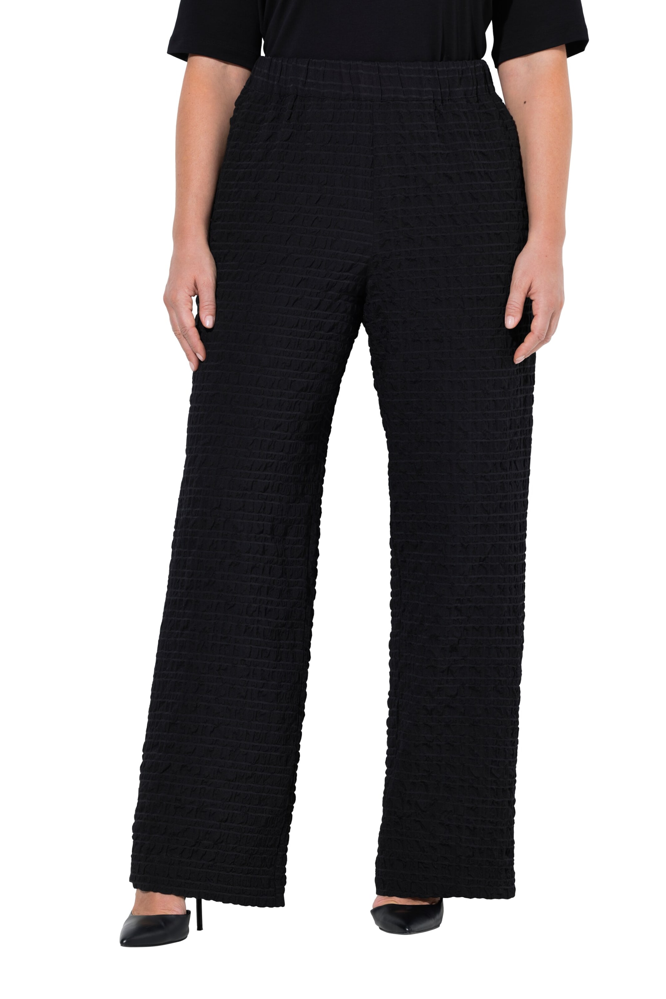 Ulla Popken Regular Pants in Black: front