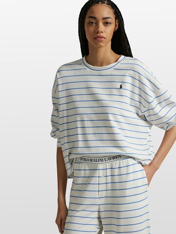 Pyjama ' Sweatshirt & Wide Leg Set - Club Terry ' Polo Ralph Lauren en blanc