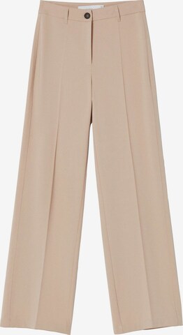 Bershka Trousers with creases in Beige: front