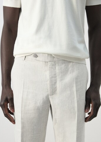 MANGO MAN Regular Pleated Pants 'Hans' in Beige