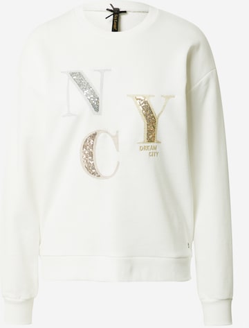 Key Largo Sweatshirt 'NEW YORK' in White: front
